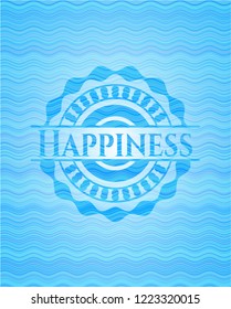 Happiness water wave representation badge.