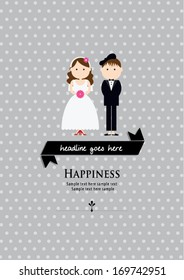 happiness wedding poster template vector/illustration / background/ greeting card