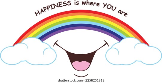 Happiness is where you are. Vector