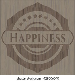 Happiness wood signboards