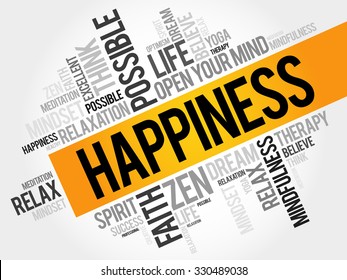 Happiness word cloud concept