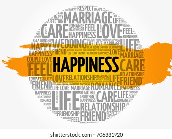 Happiness Word Cloud Concept Background Stock Vector (Royalty Free ...