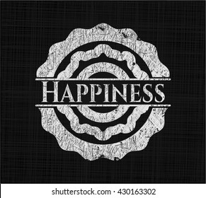 Happiness written with chalkboard texture