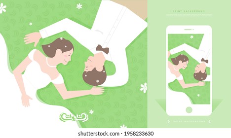 Happiness-filled wedding illustrations and mobile invitations 