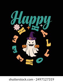 
HAPPLY HALLOWEEN ART TSHIRT DESIGN