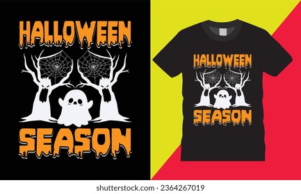 Happpy halloween season slogan typography retro vintage graphic t shirt template design.witch night party spooky season horror vibes typograph isolated background print for ready