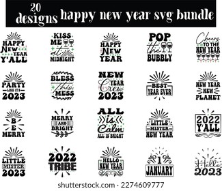 happpy new year svg bundle, happpy new year svg design