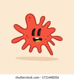 Happpy-Virus-Cartoon auf buntem Hintergrund - Vektorillustration