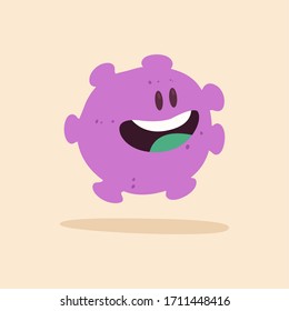 Caricatura del virus de la adormidera sobre un fondo de color - Vector