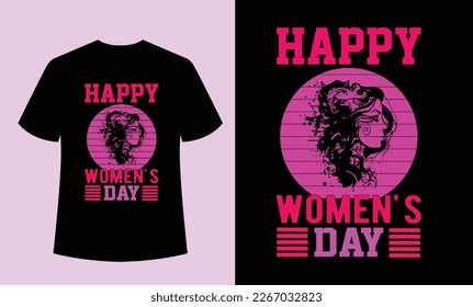 HAPPPY WOMENS DAY 8 MARCH T SHIRT DESIGN VECTOR ART.