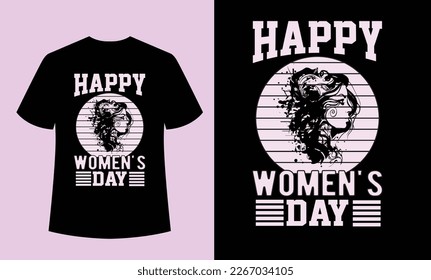 HAPPPY WOMENS DAY 8 MARCH T SHIRT DESIGN VECTOR ART.