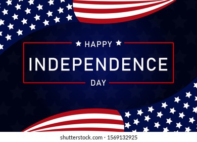 Happt Independence day, with USA flag, Vector illustration.