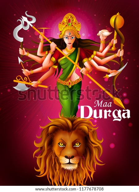 Happu Durga Puja Festival India Holiday Stock Vector (Royalty Free ...