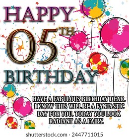 Happy 05th Birthday vector illustration 