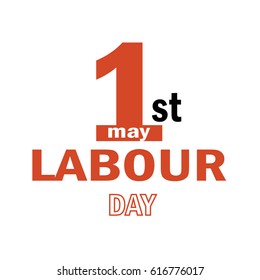 Happy 1 May Day.  Labour Day logo concept. Workers day illustration for greeting card vector