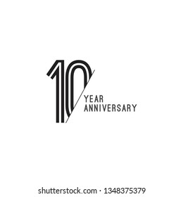 Happy 10 Year Anniversary Vector Template