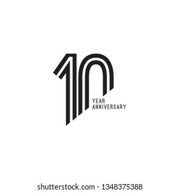 Happy 10 Year Anniversary Vector Template
