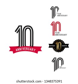 Happy 10 Year Anniversary Vector Template