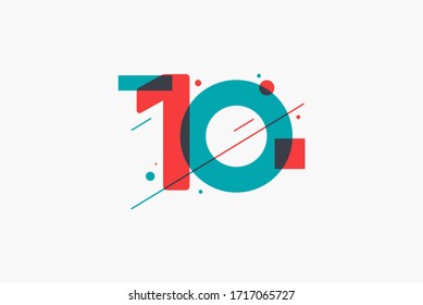 Happy 10 Years Anniversary Logo Template.