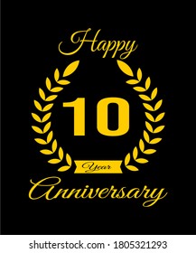 Happy 10 years icon vector design for weedding anniversary