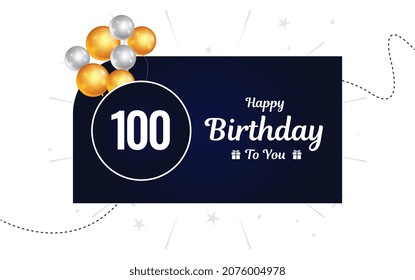 Happy  100  birthday, Greeting card, Vector illustration design.
