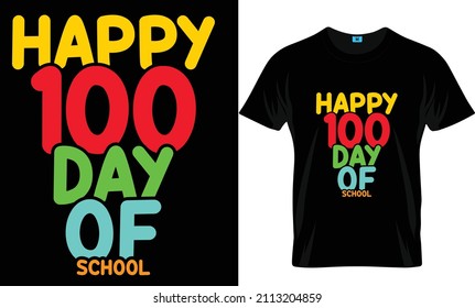 Feliz 100 días de diseño de camisetas escolares