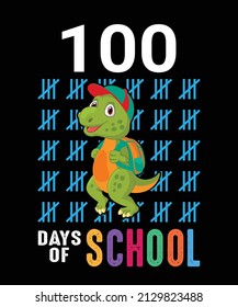 Happy 100 Day Of School T-Shirt Design Template