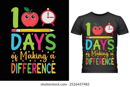 Happy 100 day of school t-shirt design, Back to school, typography Design, hundred days t-shirt, graphic t-shirt 