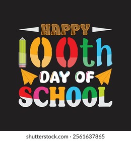 happy 100 day of school vector t shirt design