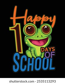 Happy 100 days of school back to school frog t-shirt design