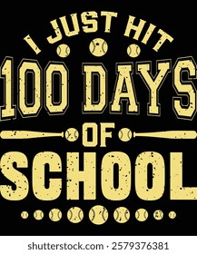 Happy 100 Days of School Graphic Design- Mom Baseball Art, 100 Days Baseball craft, Baseball Silhouette, 100th Day Learning Artwork, Educational T-Shirt Design, Creative School Anniversary Graphic Art