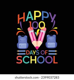 Happy 100 Days Of School illustrations with patches for t-shirts and other uses svg