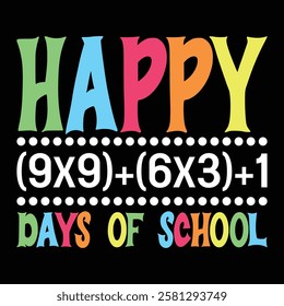 Happy 100 days of school math T-Shirt Design.