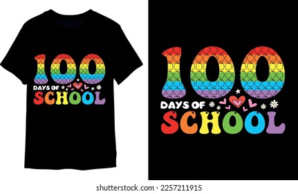 Happy 100 days of school Modern T Shirts Design, Funny 100 day T  Shirt for Student and Teachers, Vector typography t shirt design.