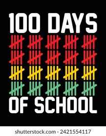 Happy 100 days of school shirt print template, Typography design for back to school, 2nd grade, preschool, kindergarten, pre k
