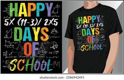 Happy 100 days of school shirt, 100th Day Of School Celebration, 100 days typography, Back to school shirt, Funny School Shirt, Math Lover Design.