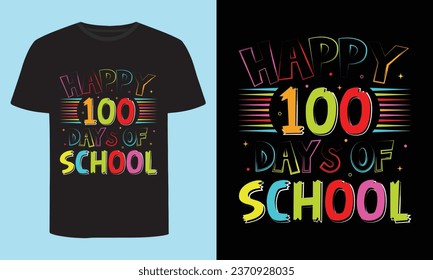 Feliz diseño de camisetas escolares de 100 días, estampado de camisetas editable de 100 días de estilo vintage y otros usos.