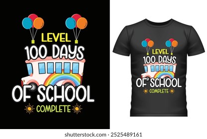 100 días felices del diseño de la camiseta de la escuela, diseño de la camiseta de los cien días, diseño del Vector de la camiseta, 100 días más inteligentes, camiseta gráfica 