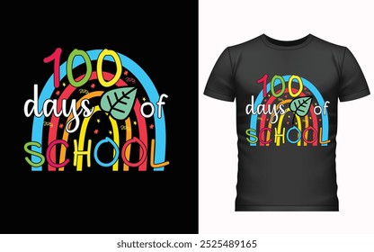 100 días felices del diseño de la camiseta de la escuela, diseño de la camiseta de los cien días, diseño del Vector de la camiseta, 100 días más inteligentes, camiseta gráfica 