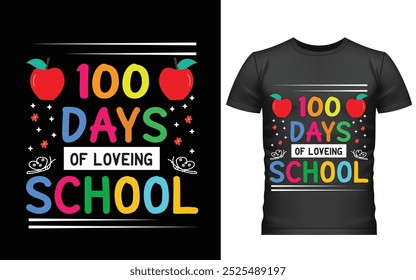 100 días felices del diseño de la camiseta de la escuela, diseño de la camiseta de los cien días, diseño del Vector de la camiseta, 100 días más inteligentes, camiseta gráfica 