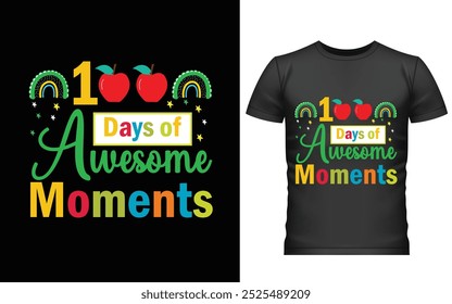 100 días felices del diseño de la camiseta de la escuela, diseño de la camiseta de los cien días, diseño del Vector de la camiseta, 100 días más inteligentes, camiseta gráfica 