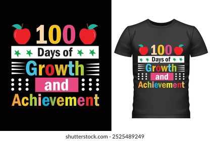 100 días felices del diseño de la camiseta de la escuela, diseño de la camiseta de los cien días, diseño del Vector de la camiseta, 100 días más inteligentes, camiseta gráfica 