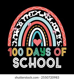 Feliz 100 dias de design de camisetas da escola.