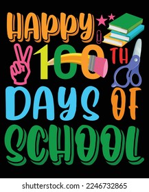 Happy 100 days of school t-shirt design