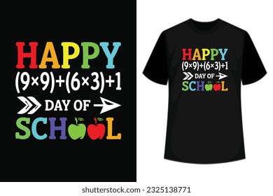 happy 100 days of school t-shirt Happy back to school day shirt print template, typography design for kindergarten pre k preschool, last and first day of school, 100 days of school shirt