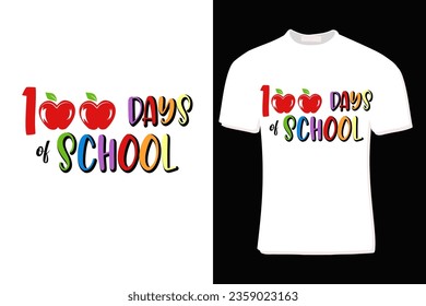 Happy 100 Tage Schule T-Shirt Design für Druck, Poster, Karte, Becher, Taschen, Einladung, Party.