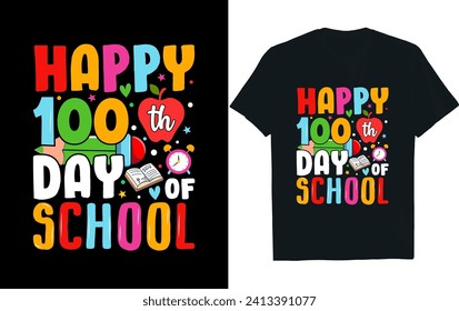 Happy 100 days of school t-shirt design.