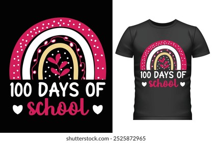 Feliz 100 días de diseño de camiseta escolar, 100 días de escuela, 100 días más inteligente, camiseta, Feliz día de los cien, tipografía  