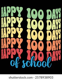 Happy 100 days of school t-shirt design