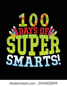 Happy 100 days school t-shirt,poster design.